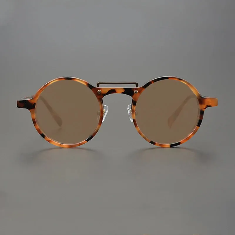 Gatenac Unisex Full Rim Round Polarized Acetate Sunglasses Mo11
