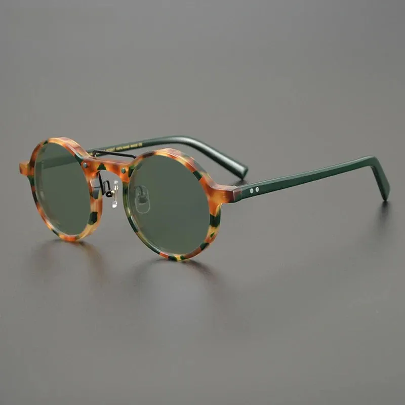 Gatenac Unisex Full Rim Round Polarized Acetate Sunglasses Mo11