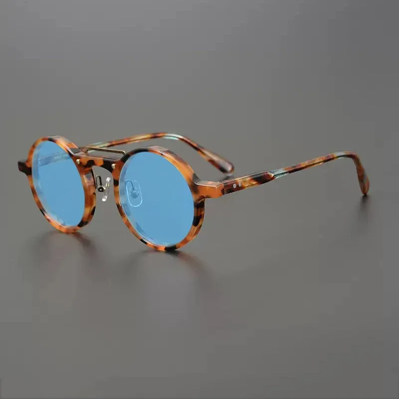 Gatenac Unisex Full Rim Round Polarized Acetate Sunglasses Mo11