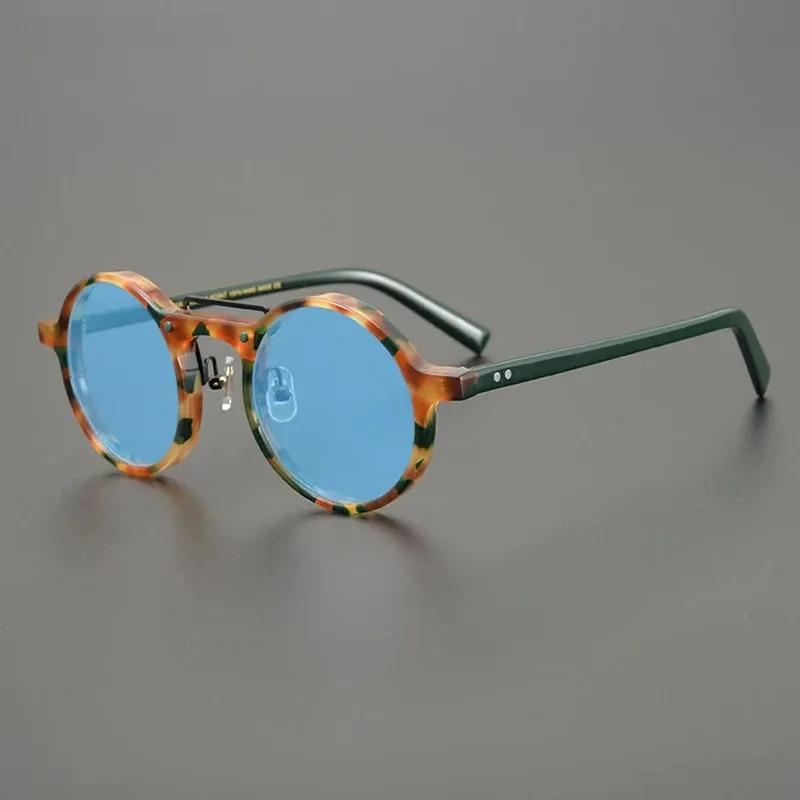 Gatenac Unisex Full Rim Round Polarized Acetate Sunglasses Mo11