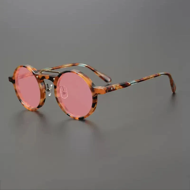 Gatenac Unisex Full Rim Round Polarized Acetate Sunglasses Mo11