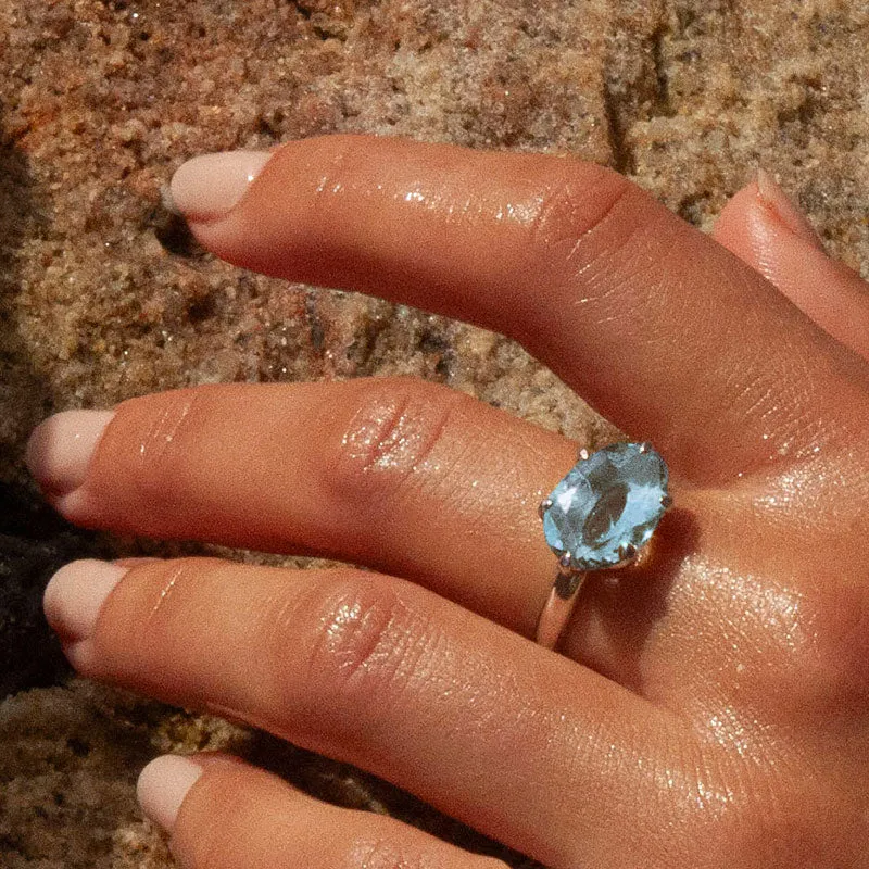 Gigi Ring, Blue Topaz, Silver