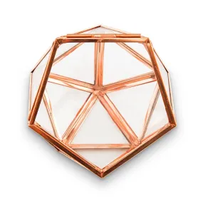 Glass Geometric Copper Wedding Ring Jewelry Box