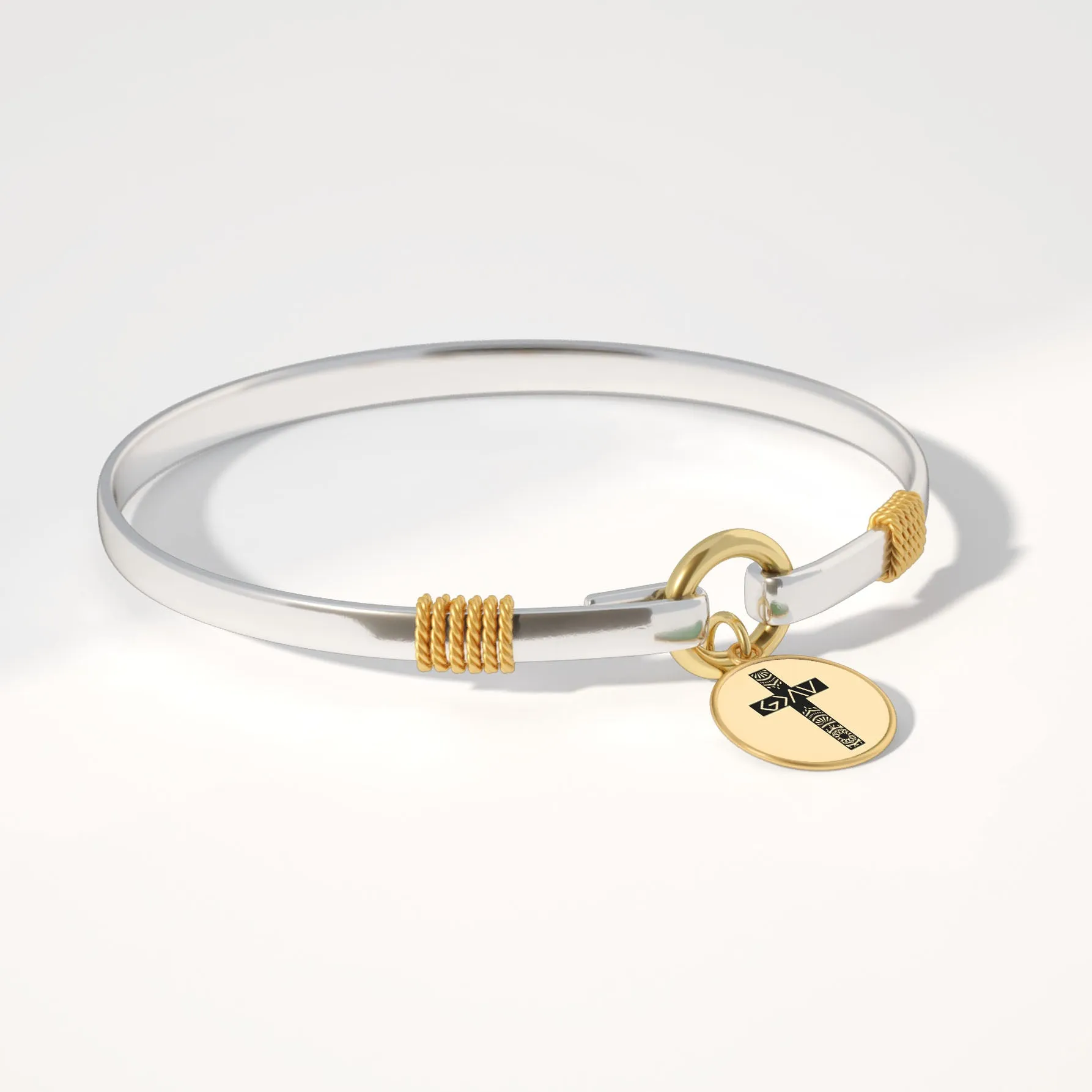 God is Greater Cross Two-Tone Bracelet