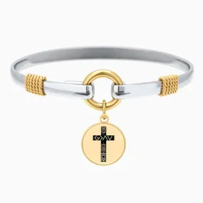 God is Greater Cross Two-Tone Bracelet
