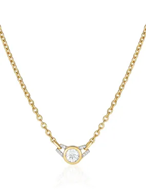 Gold Lucy choker necklace with white topaz