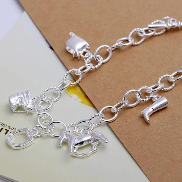 Gorgeous Silver Plated Horse Lover Bracelet