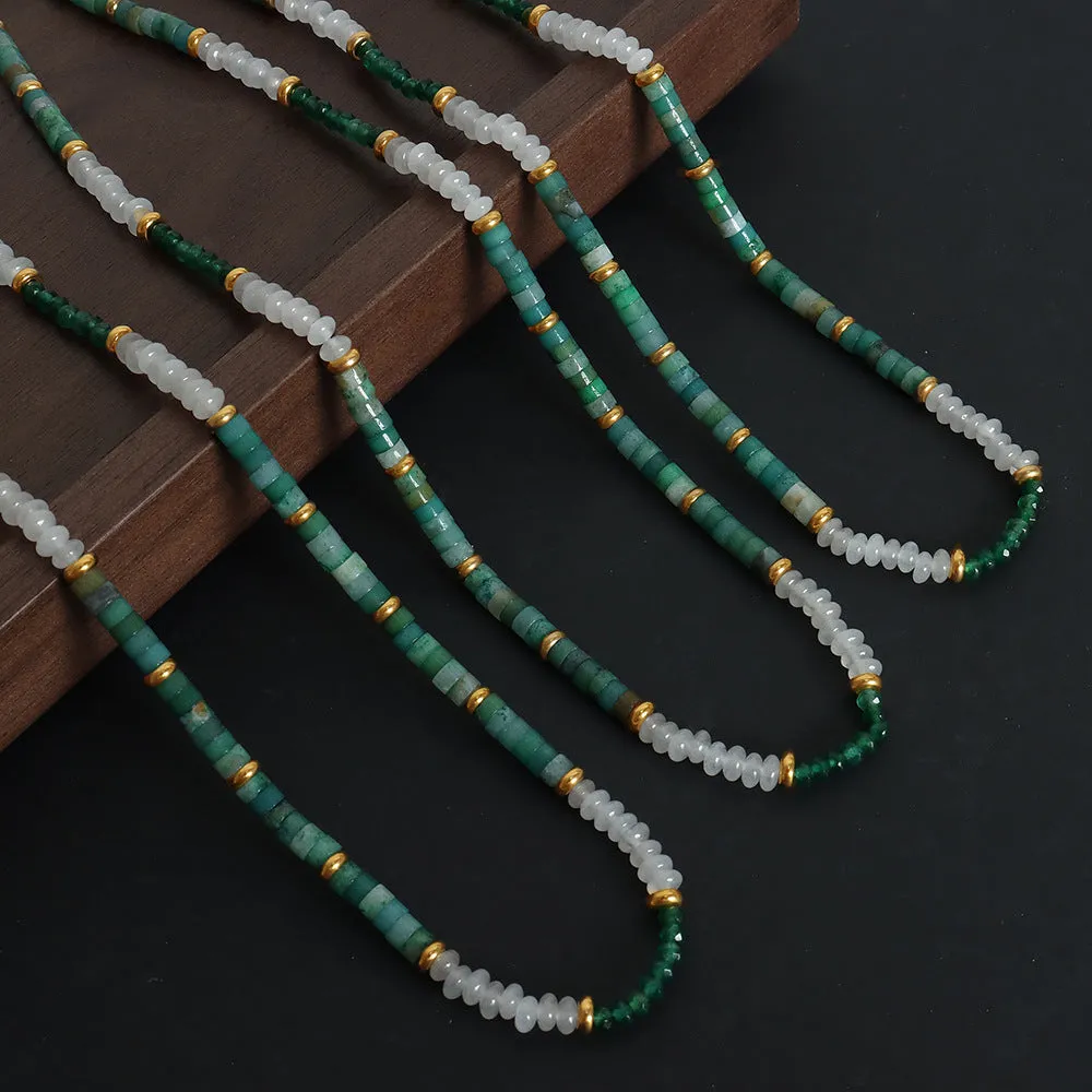 Green Jade Handmade Clavicle Chain Necklace - High-End Luxury Women's Jewelry by Planderful