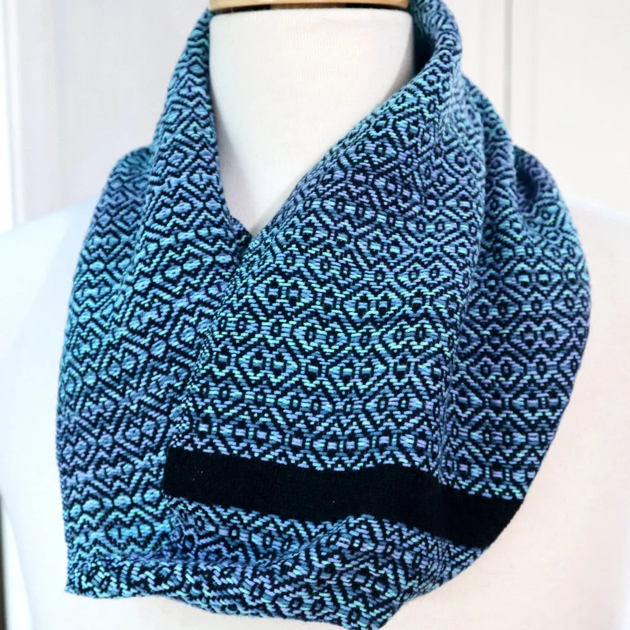 Handwoven Scarf - Cravat - Blue Fairy Bread