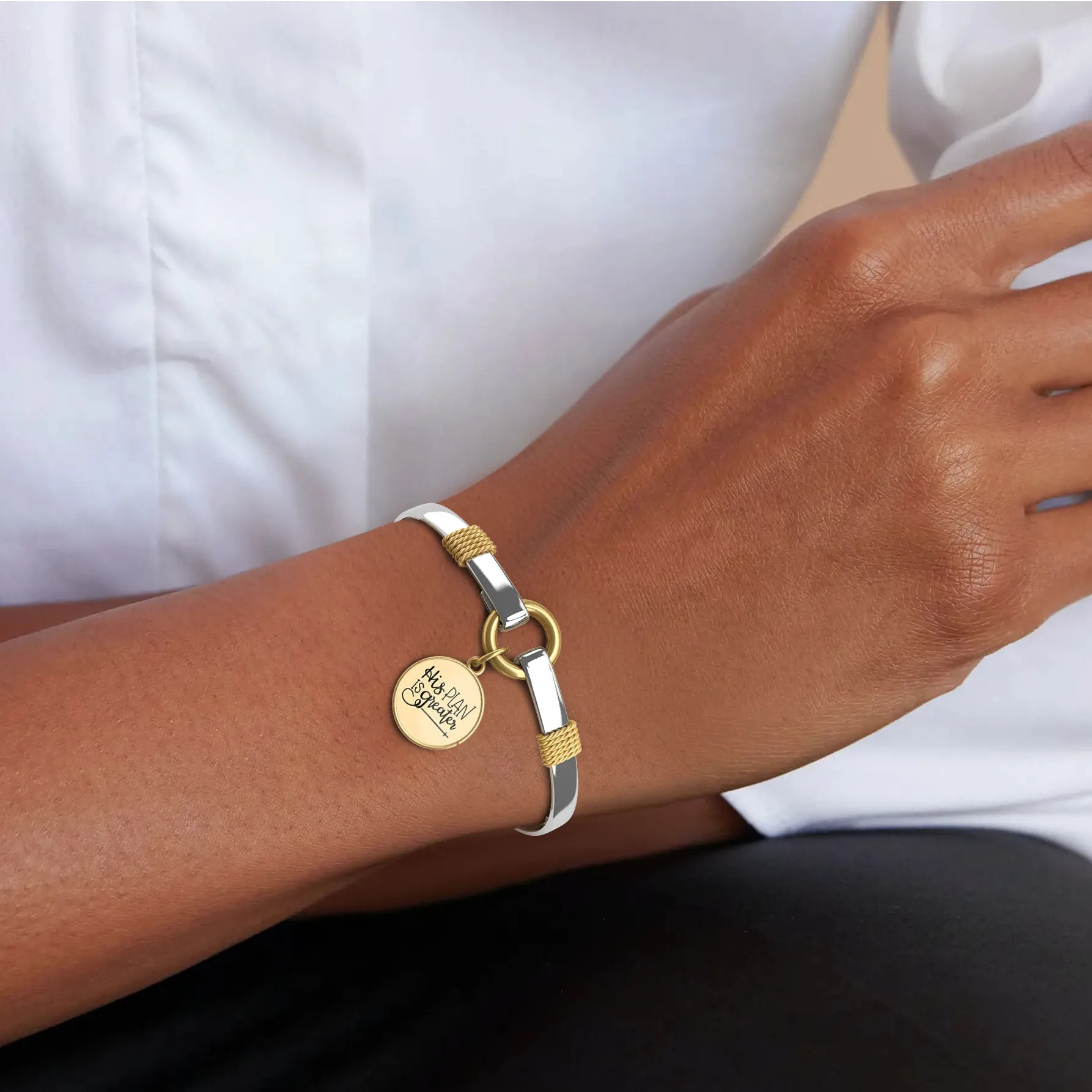His Plan Is Greater - Two-Tone Bracelet