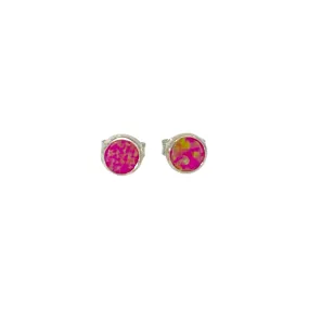 Hot Pink Opal Sterling Earrings