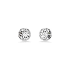 Imber Rhodium Plated Round Cut Stud Earrings 5696073