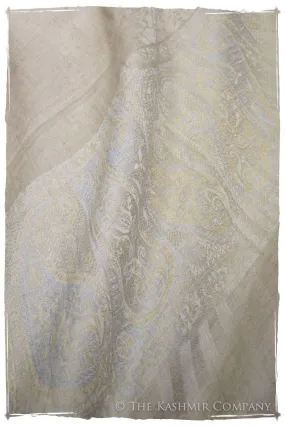 Jacquard Frontiere Silver Taupe Cashmere Scarf