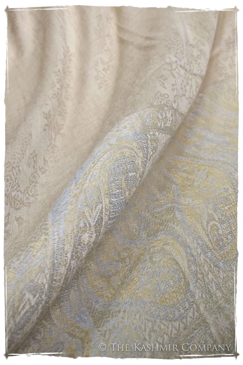 Jacquard Frontiere Silver Taupe Cashmere Scarf
