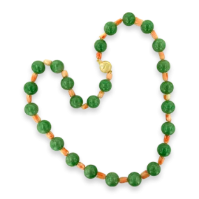 Jade & Coral Estate Necklace