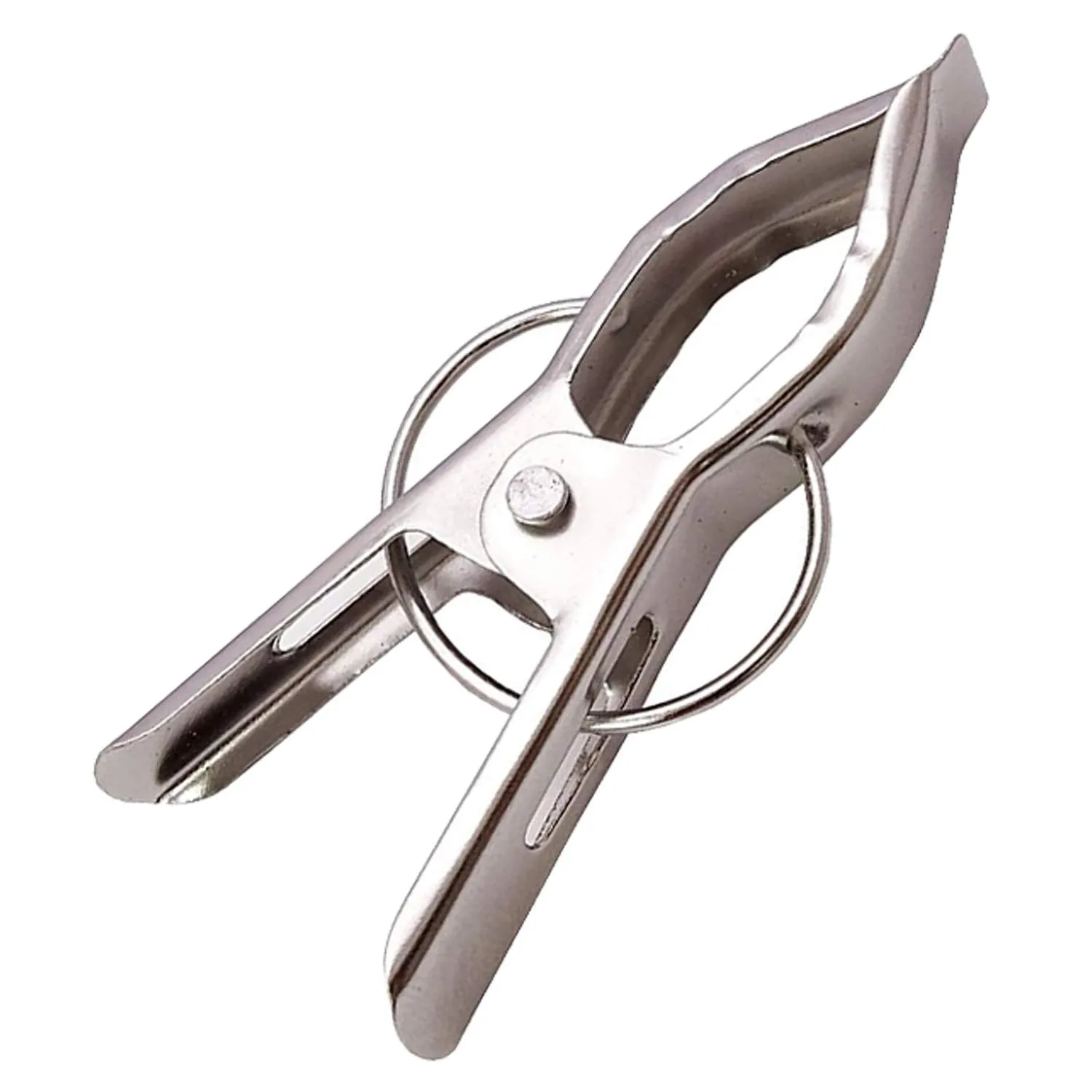 Kuber Industries Clothes Pegs Set Of 24|Cloth Drying Clips For Rope|Strong Grip & Solid Ring|Idol For Stand, Pipe (Silver)