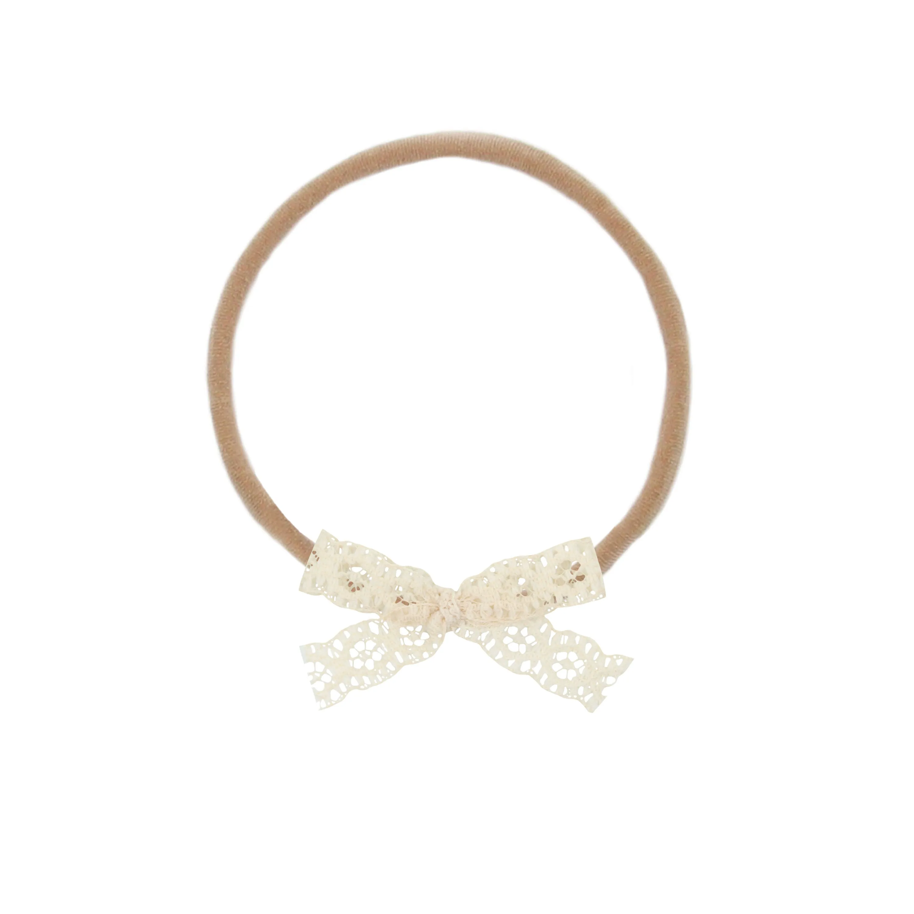 Lace Bow - Mini Cream Headband