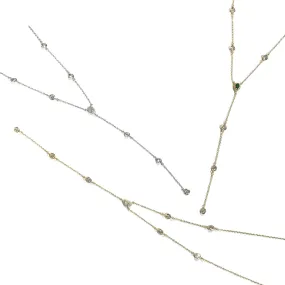 Laura Teardrop Bezel Lariat Necklace