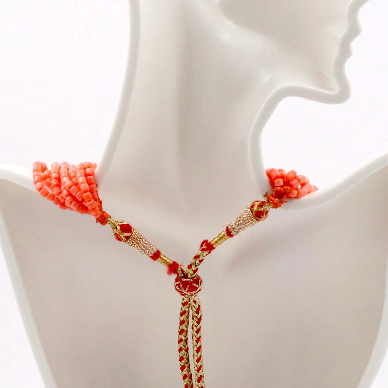 Layered Coral Necklace Long Necklace Gemstone Necklace Orange Necklace Coral Necklace Sarafa Necklace Indian Necklace SKU: 6143370