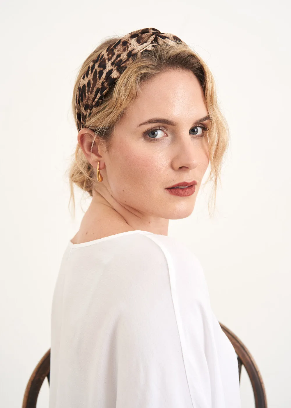 LILLIAN LEOPARD HEADBAND - BROWN