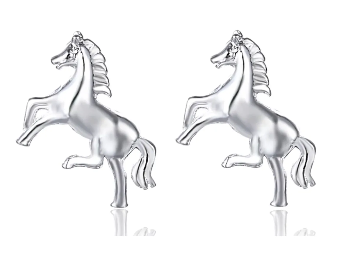 Little Horse Silver Stud Petite Earrings for Woman Gift for The Horse Lover Birthday Holiday