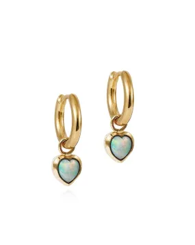 Loveheart Opal Charms