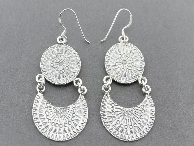 lunar chandelier drop earring - pure silver