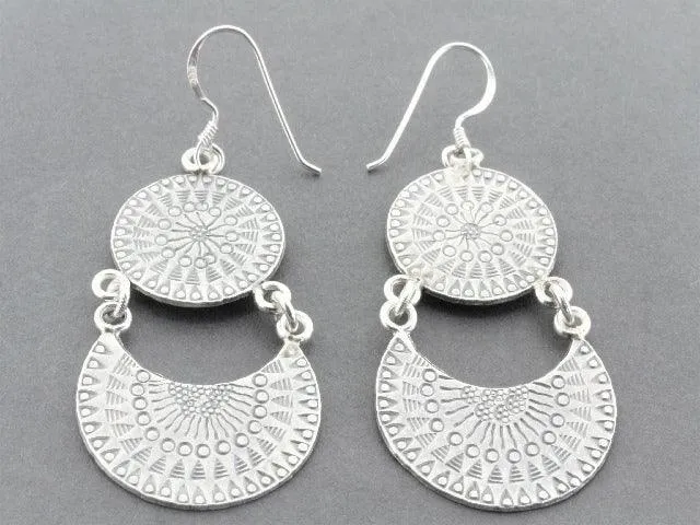 lunar chandelier drop earring - pure silver