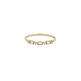 Magical Topaz Sapphire Baguette Ring 14K