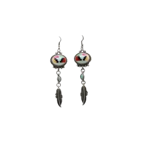 M&F Women's BlazinRoxx Southwestern Feather Earrings