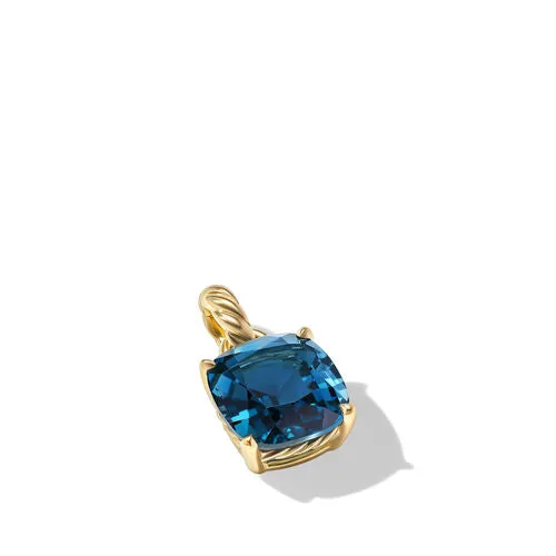 Marbella Pendant in 18K Yellow Gold with Hampton Blue Topaz, 12mm