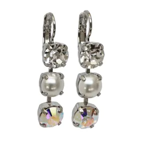 Mariana "Champagne and Caviar" Silver Plated Three Stone Crystal Earrings, 1440/1 3911