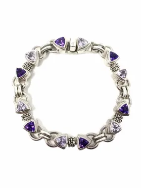 Michael Dawkins .925 Triangle Amethyst Bracelet