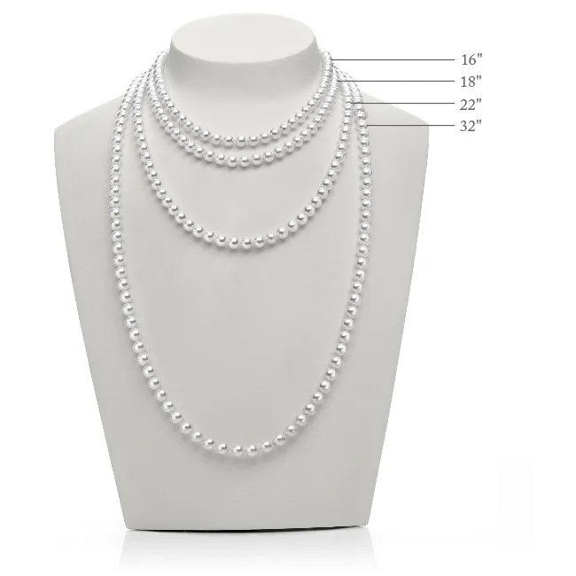 Mikimoto 18K White Gold Cultured Akoya Pearl 18 inch Necklace, 7.25 inch Bracelet and 7mm Stud Earring, 3 Piece Set
