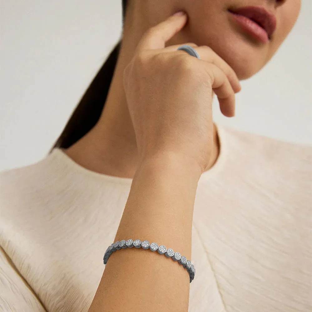 Mirabeau Pave Bracelet - White Topaz/Silver