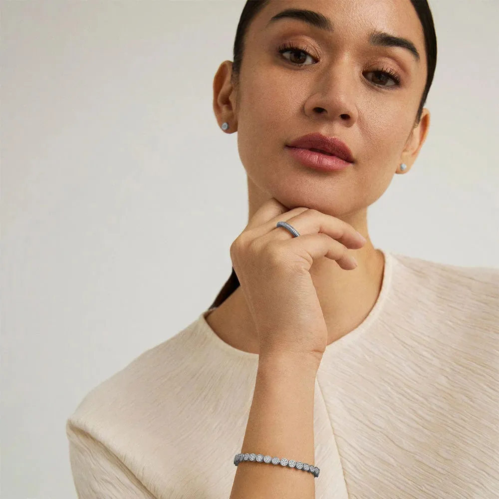 Mirabeau Pave Bracelet - White Topaz/Silver