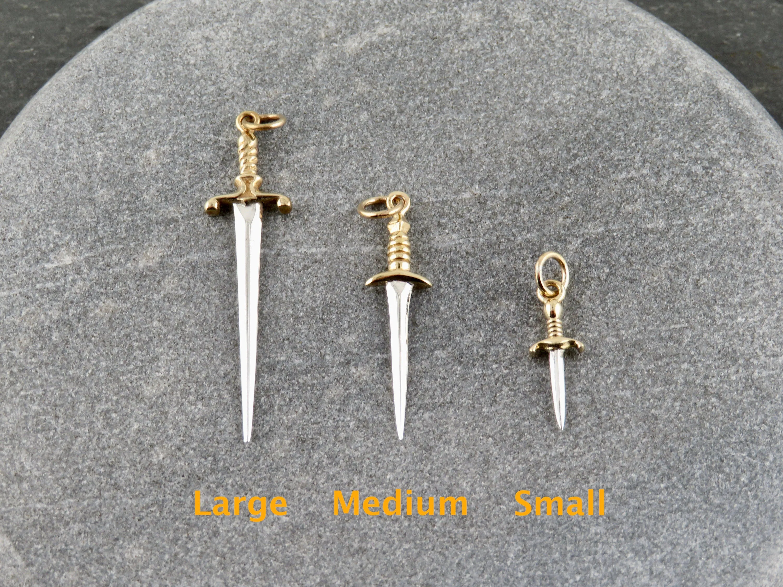 Mixed Metal Dagger Earrings - Small