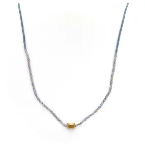 Mystic quartz and seed bead necklace -a