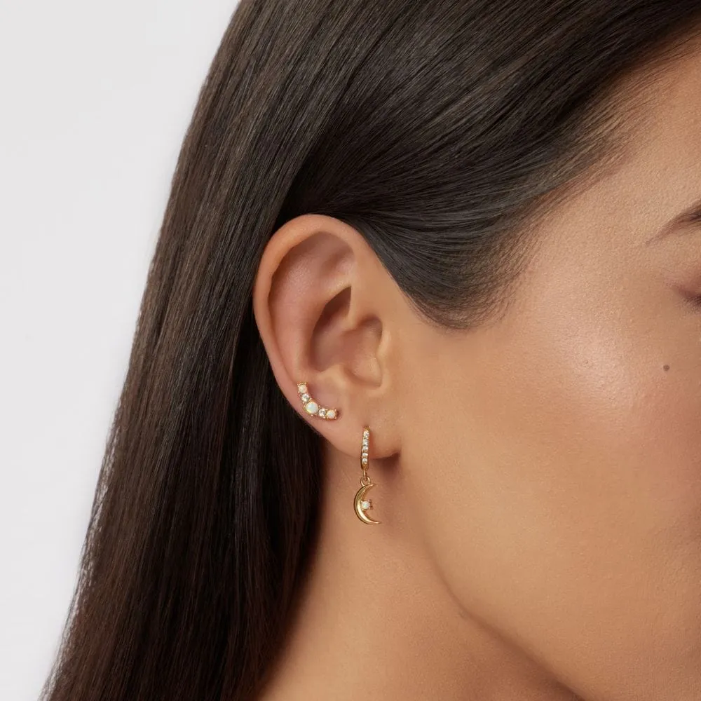 Natalie Opal Hoop Earrings