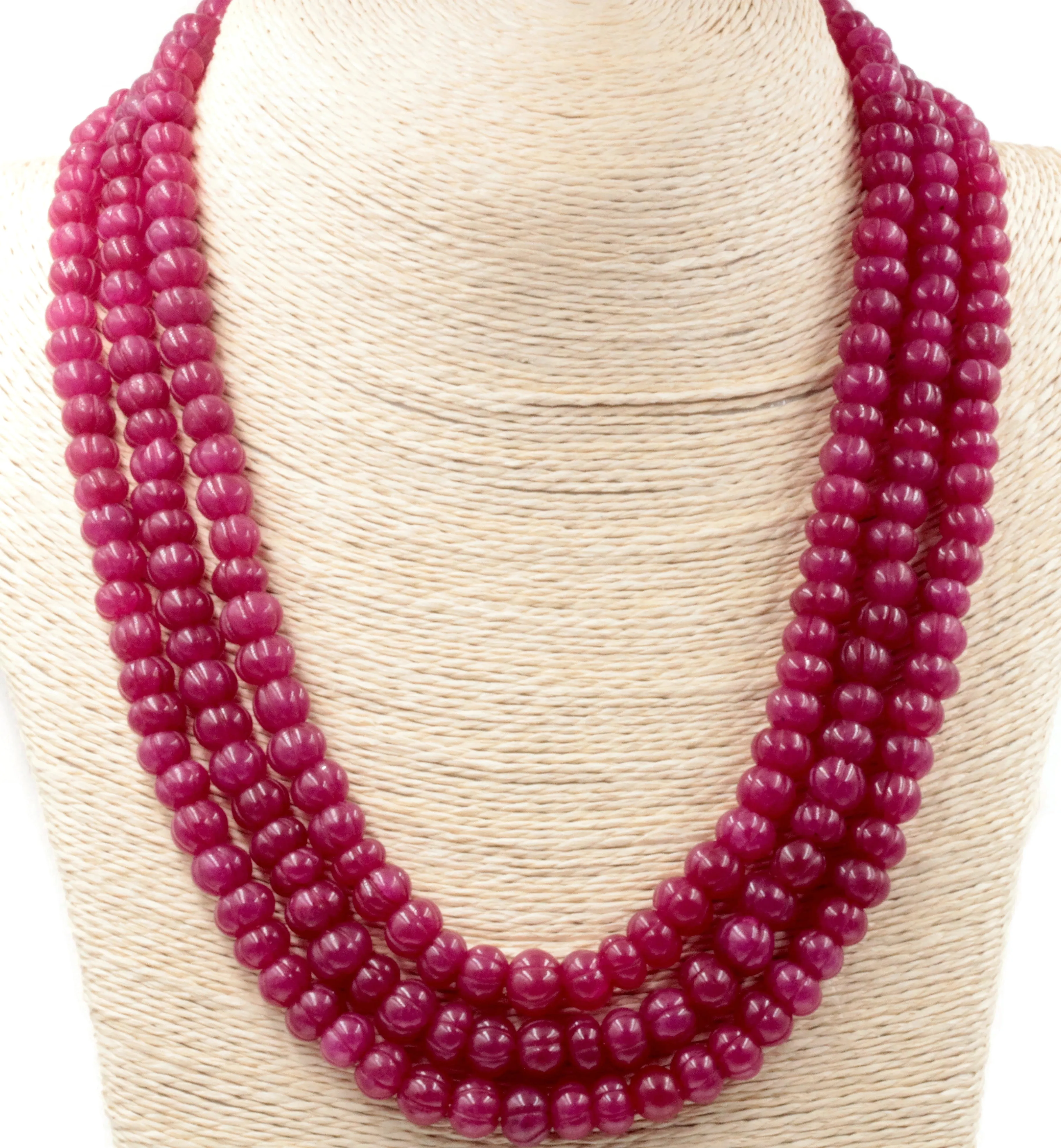 Natural Onion Skin Quartz Red Quartz Onion Skin Necklace Beaded Quartz Necklace Ruby Quartz Jewel Red Quartz Pumpkin Necklace Quartz Beads SKU:6142485