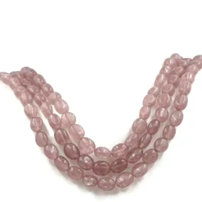Natural Pink Strawberry Quartz gemstone Necklace Quartz Jewelry Quartz stone Necklace Quartz Necklace Quartz Beads SKU:6142689