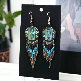 OldTribes™ Southwestern Round Bluish Green Earrings