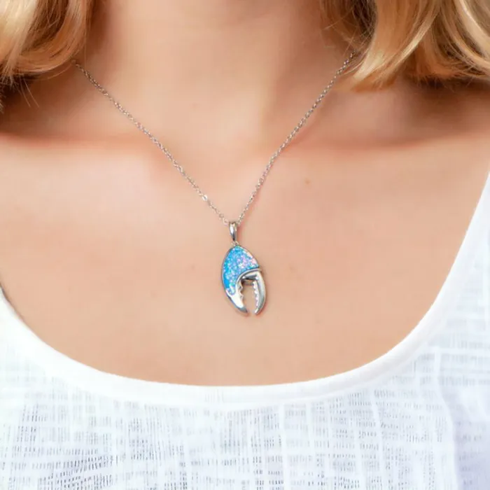 Opal Lobster Claw Pendant