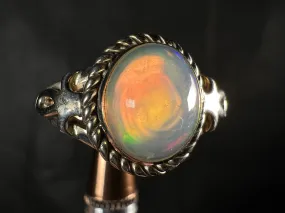 OPAL RING - Sterling Silver, Size 9 - Ethiopian Opal Rings for Women, Bridal Jewelry, Welo Opal, 51773