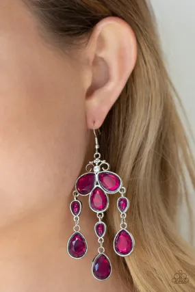 Open Door Jewelry - Clear The HEIR - Purple Earrings - Paparazzi Accessories