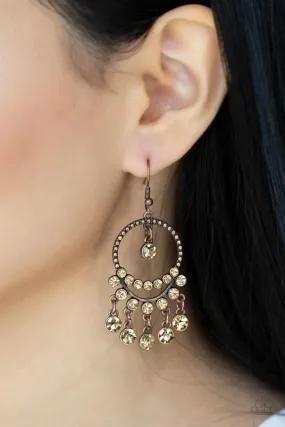 Open Door Jewelry - Cosmic Chandeliers - Copper Earrings - Paparazzi Accessories