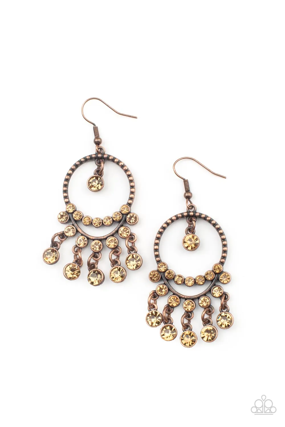 Open Door Jewelry - Cosmic Chandeliers - Copper Earrings - Paparazzi Accessories