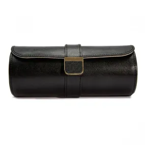 Palermo Double Watch Roll w/ Jewelry Pouch (Black)