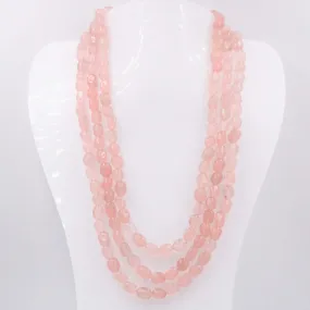 Peach Quartz Necklace Beaded Necklace Gemstone Necklace Layered Necklace Long Necklace Sarafa Necklace Indian Necklace SKU 6143235
