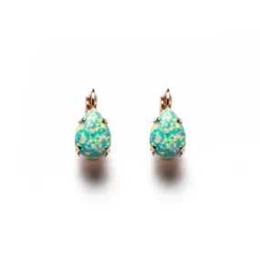 Pear Leverback Earrings in "Green Opal" *Custom*